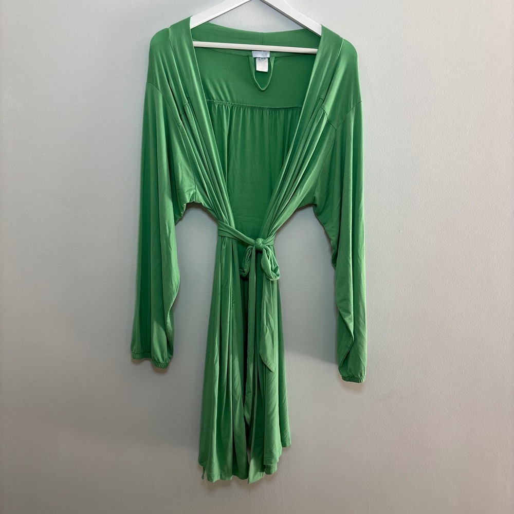 Lake Pajamas Kimono Robe Womens XL Green Soft Loungewear Modal Comfort Sleepwear